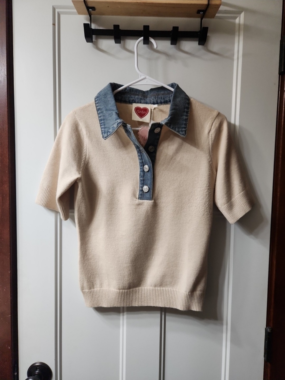 LovLov Ivory & Denim Top